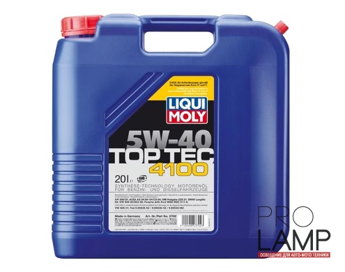 LIQUI MOLY Top Tec 4100 5W-40 — НС-синтетическое моторное масло 20 л.