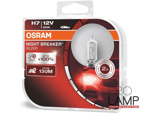 Галогеновые лампы Osram Night Breaker Silver H7 - 64210NBS-HCB